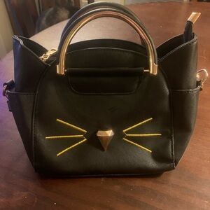 Black Cat Design Handbag